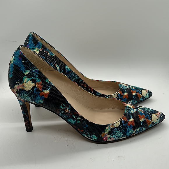 LK Bennett Floral Snake Skin Texture Leather Stiletto Heels Shoes *Sz 37/Sz 6* - Picture 5 of 10